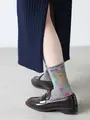 HAPPY HOLIDAYSロールショートソックス グレー