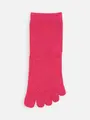 紡毛五本指無地ショートソックス ローズピンク