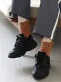 ミンクモール猫ショートソックス アーモンド