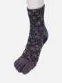ラメフラワーフロート五本指ショートソックス ダークグレー