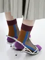 シースルー切替ショートソックス ワイン