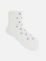 ビーズプリントソフトナイロンショートソックス オフホワイト