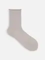 ソフトナイロンロールショートソックス パールグレー