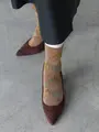 落ち葉ショートソックス マロン