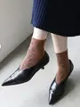 花もようショートソックス チャ