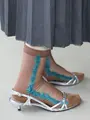 BROWNシアー裏出しラインショートソックス マロン
