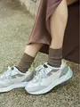 シャイニーラメリブソックス チャコール/シャーベット