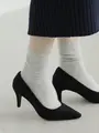 毛混無地ソックス グレー