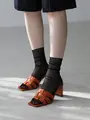 縫製ネットチュールソックス クロ
