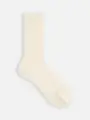 綿ウール1×1リブソックス アイボリー
