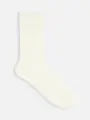 毛混リブ無地ソックス オフホワイト