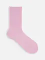 毛混リブ無地ソックス ピンク