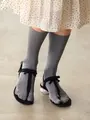 ハイゲージラメ足袋ソックス ミドルグレー