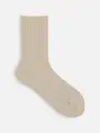 綿混6×2リブソックス ペールベージュ