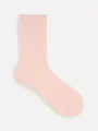 綿混6×2リブソックス ペールピンク