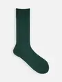 ハイゲージ梳毛ベタソックス ダークグリーン