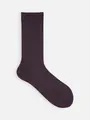梳毛8×2リブソックス ダークパープル
