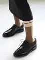 ジャカードリブ切替ソックス アイボリー