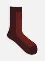 ジャカードリブ切替ソックス バーガンディー