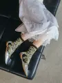 JQラメ花柄ソックス モカチャ