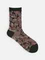JQラメ花柄ソックス ダークグリーン
