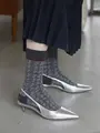 モノグラム風ソックス チャコールグレー