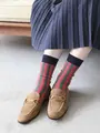 ジャカードストライプソックス ローズピンク