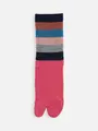 足袋アメリブマルチボーダーソックス ローズピンク