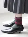 ジャカードにじみ起毛ソックス ダルミント