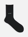 Calvin Klein 刺繡太リブソックス クロ