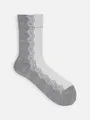 バイカラーレースソックス グレー