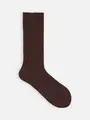 毛混アンゴラ1×1リブハイカットソックス コゲチャ