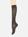 薄手ラメハイソックス チャコールグレー