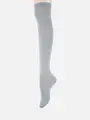 無地ベタオーバーニーソックス グレー