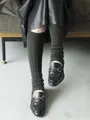 あったかウールのロングレッグウォーマー オリーブ