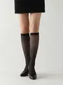 ナチュラルカバーストッキング※ハイソックス丈 クロ