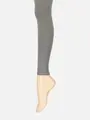 綿混リブ風ストライプ柄レギンス10分丈 グレー