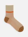 【メンズ】JQカラーショットリブショートソックス ベージュ