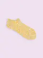 【3足1,100円】カラフル引き揃えスニーカー丈ソックス イエロー