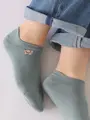 【3足1,386円】海のいろいろ刺繍スニーカー用ソックス ダルミント+ウーパールーパー
