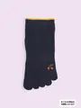 【3足1,386円】五本指色々刺繍スニーカー用ソックス コン+チェリー