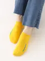 【3足1,386円】立体ロゴ刺繍スニーカー用ソックス イエロー
