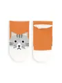 【3足1,485円】動物いろいろスニーカー丈ソックス オレンジ+ネコ