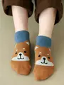 【3足1,386円】動物いろいろスニーカー用ソックス インディゴ＋シバイヌ