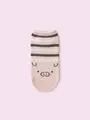 【3足1,386円】ブタさんコアラさんボーダースニーカー用ソックス ピンク+ブタ