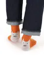 【3足1,386円】かかとねこくるくるショートソックス ダークオレンジ