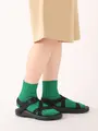 【3足1,386円】太リブショートソックス グリーン