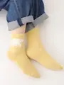 【3足1,386円】もふもふ動物ショートソックス イエロー+シロクマ