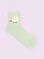 【3足1,386円】もふもふ動物ショートソックス ミント+シマエナガ
