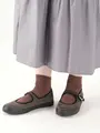 【3足1,386円】ゴム口ゆったり北欧柄ショートソックス チャ
